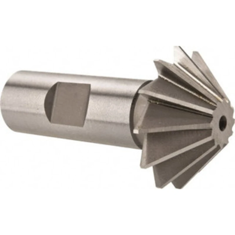 Made in USA 1-1/2 x 1/2 45 12-Tooth High Speed Steel Single-Angle Cutter Uncoated, Right Hand Cut, 2-3/4 OAL, 3/4 Sha...